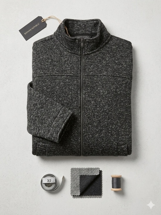 Banana Republic Sweaters - Banana Republic women’s  Full-Zip Charcoal Heather Sweater coat medium zipper